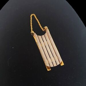 Gold & Silver Tone Sleigh / Toboggan Brooch
